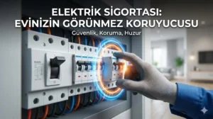 Elektrik sigortası ne işe yarar: Kapaklı'da bir elektrik uzmanı, evin görünmez koruyucusu olan sigorta panosunda şaltere müdahale ediyor.