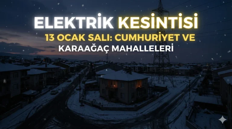 Kapaklı Karaağaç ve Cumhuriyet Mahallelerinde Elektrik Kesintisi Duyurusu