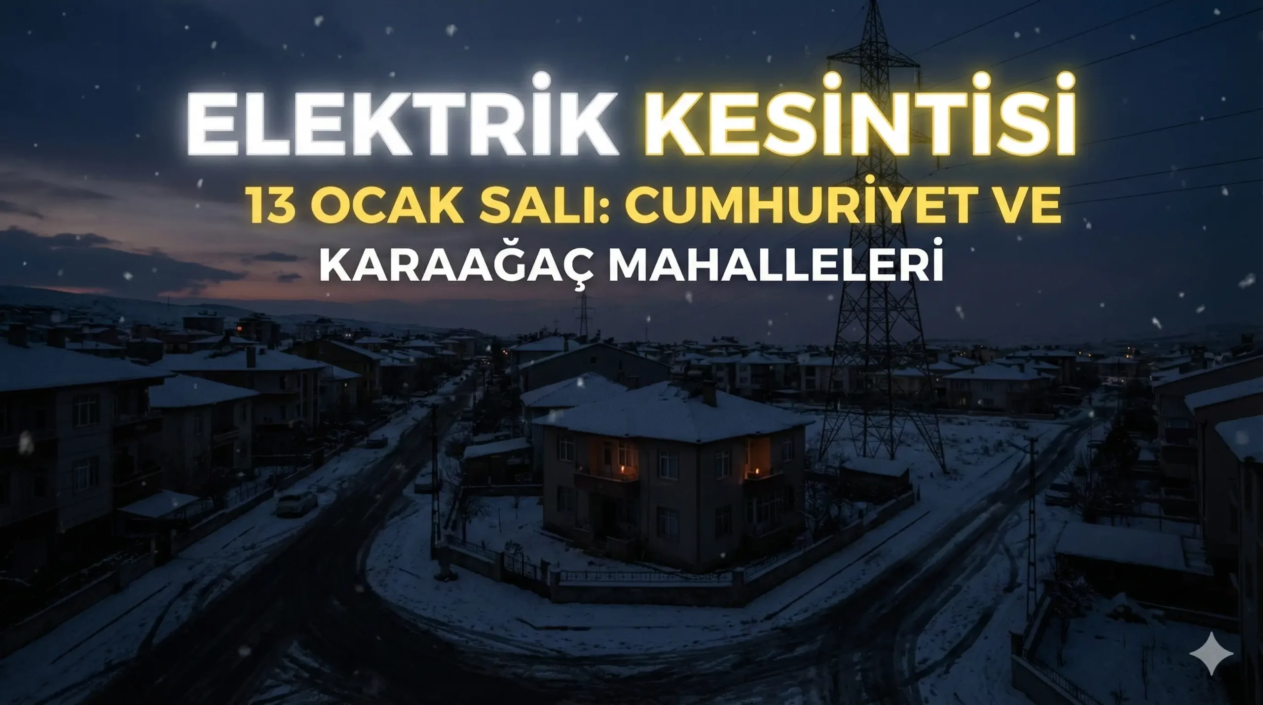 Kapaklı Karaağaç ve Cumhuriyet Mahallelerinde Elektrik Kesintisi Duyurusu